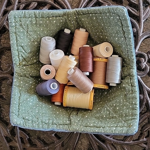 Cozies Upcycled Jeans Molly Made It Design Hand Crafted  Green Dots - Picture 7 of 12